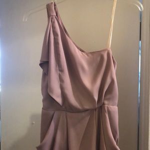 Peach Mini One Shoulder Dress